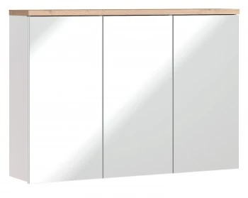 Wisząca szafka łazienkowa z lustrem 100 cm Bali 845, biała