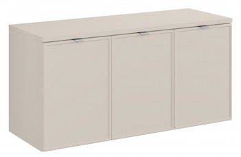 Trzydrzwiowa szafka łazienkowa Bella 120 cm z blatem, kaszmir