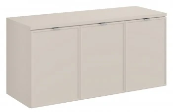Trzydrzwiowa szafka łazienkowa Bella 120 cm z blatem, kaszmir