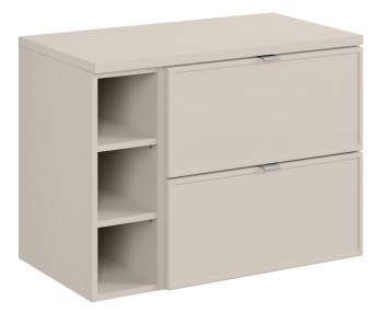 Wisząca szafka łazienkowa Bella 80 cm z blatem i regałem, kaszmir