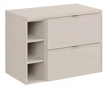 Wisząca szafka łazienkowa Bella 80 cm z blatem i regałem, kaszmir