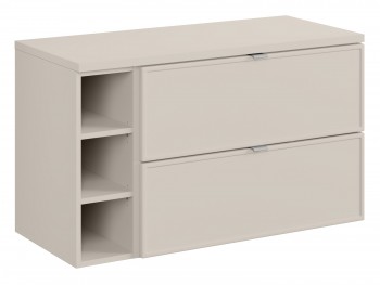 Wisząca szafka łazienkowa Bella 100 cm z blatem i regałem, kaszmir