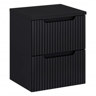 Wisząca szafka 2 szuflady Nova 50 cm pod umywalkę nablatową, czarny mat