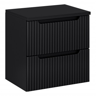 Szafka podumywalkowa z szufladami Nova 60 cm z blatem, czarny mat