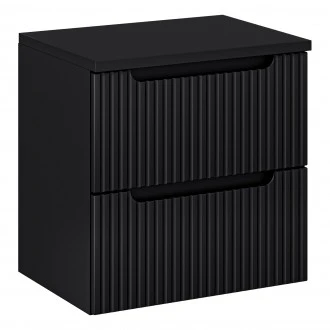 Szafka podumywalkowa z szufladami Nova 60 cm z blatem, czarny mat