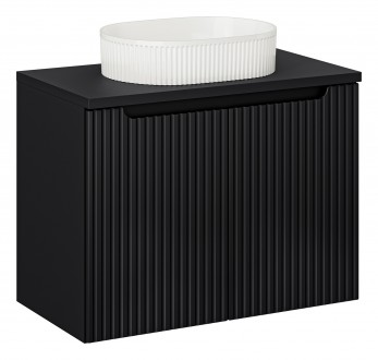 Szafka 2-drzwiowa Nova 80 cm z białą umywalką Beyond, czarny mat
