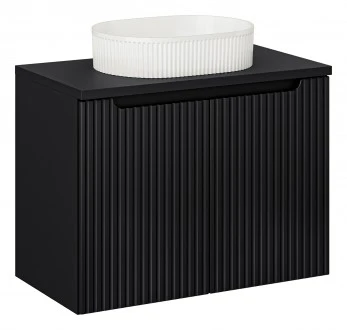 Szafka 2-drzwiowa Nova 80 cm z białą umywalką Beyond, czarny mat