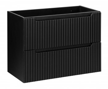 Wisząca szafka umywalkowa 2 szuflady Nova 80 cm, czarny mat
