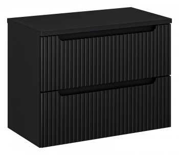 Szafka umywalkowa 2 szuflady Nova 80 cm z blatem, czarny mat