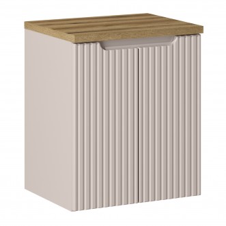 Szafka umywalkowa 2-drzwiowa Nova 50 cm z blatem, kaszmir mat/dąb coast evoke