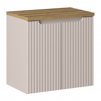 Szafka podumywalkowa 2-drzwiowa Nova 60 cm z blatem, kaszmir mat/dąb coast evoke
