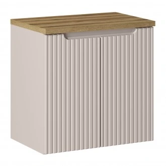 Szafka podumywalkowa 2-drzwiowa Nova 60 cm z blatem, kaszmir mat/dąb coast evoke