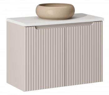 Szafka 2-drzwiowa Nova 80 cm z umywalką Wiki, kaszmir mat/biały mat