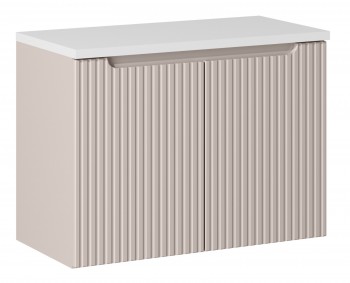 Szafka umywalkowa 2-drzwiowa Nova 80 cm z blatem, kaszmir mat/biały mat