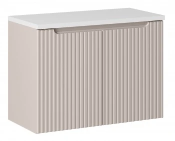 Szafka umywalkowa 2-drzwiowa Nova 80 cm z blatem, kaszmir mat/biały mat