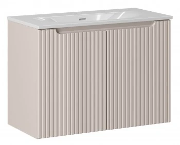 Szafka łazienkowa 2-drzwiowa Nova 80 cm z umywalką wpuszczaną, kaszmir mat