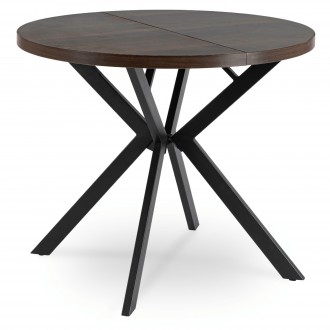 Stół rozkładany w stylu industrialnym Lugo 90-190 cm, orzech/czarny