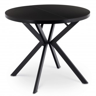 Stół rozkładany w stylu industrialnym Lugo 90-190 cm, czarny