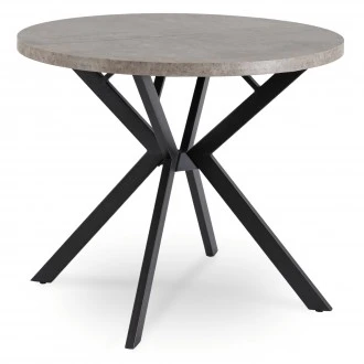 Stół rozkładany w stylu industrialnym Lugo 90-190 cm, beton/czarny