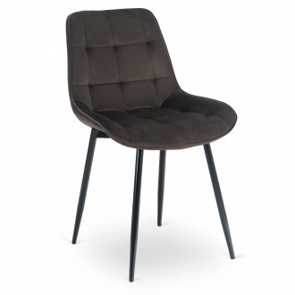 Pikowane krzesło jadalniane loft Chris, welurowe