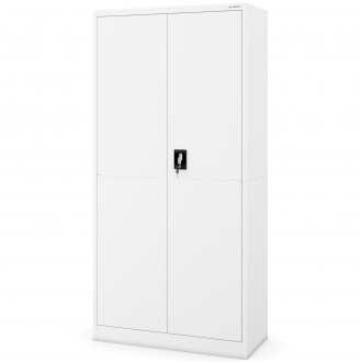 Metalowa szafa biurowa z półkami Jan Smart 90x40x185 cm, biała