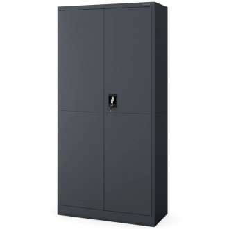Metalowa szafa biurowa z półkami Jan Smart 90x40x185 cm, antracyt