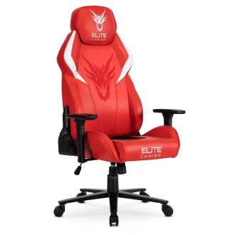 Fotel gamingowy z regulowanym zagłówkiem Nexon, czerwony