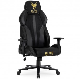 Fotel gamingowy z regulowanym zagłówkiem Nexon, czarny/żółty
