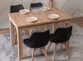 Klasyczny stół rozkładany Skubi 120-160 cm, dąb artisan
