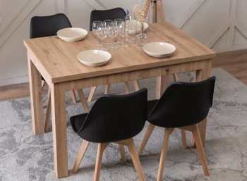Klasyczny stół rozkładany Skubi 120-160 cm, dąb artisan