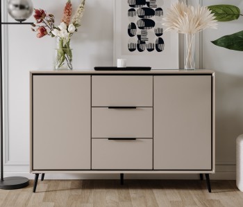 Komoda na wysokich nóżkach Arona 2D3S, w kolorze cappuccino