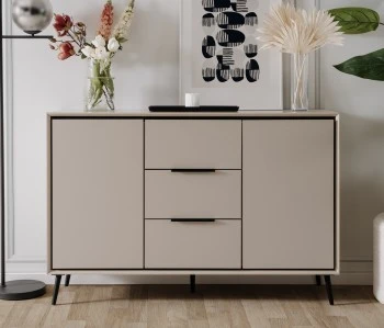 Komoda na wysokich nóżkach Arona 2D3S, w kolorze cappuccino