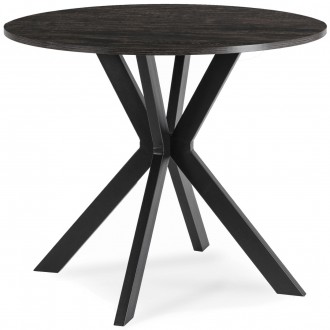 Okrągły stół industrialny Lauren 90 cm, czarny