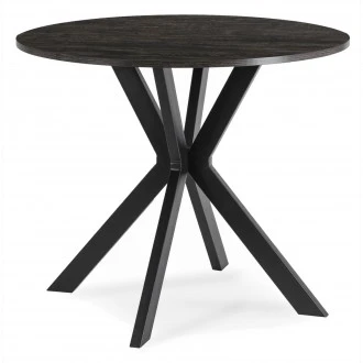 Okrągły stół industrialny Lauren 90 cm, czarny