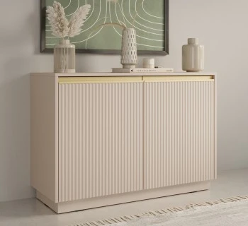 Dwudrzwiowa komoda ryflowana Royal K104, kolor beż piaskowy