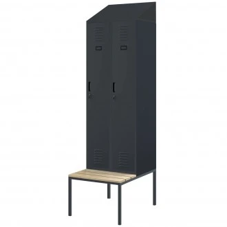 Szatnia z ławeczką i daszkiem Kacper II PRO 60x85x229,5 cm, antracyt