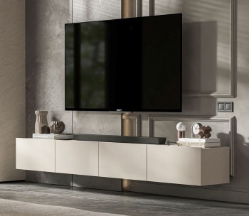 Podwójna szafka RTV Enjoy 240 cm, wisząco stojąca, kaszmir mat