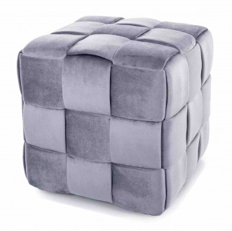 Przeplatana pufa Casel Velvet Signal