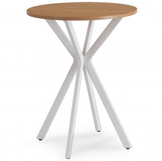 Mały stół jadalniany Lauren 60 cm, dąb złoty/biały