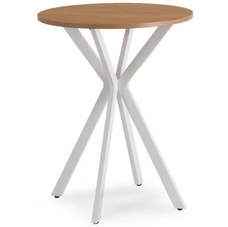 Mały stół jadalniany Lauren 60 cm, dąb złoty/biały