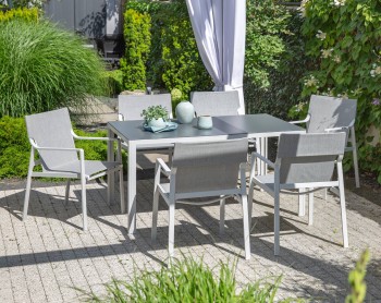 Obiadowy zestaw mebli ogrodowych na 6 osób Lea, kolekcja Patio
