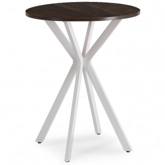Mały stół jadalniany Lauren 60 cm, orzech/biały