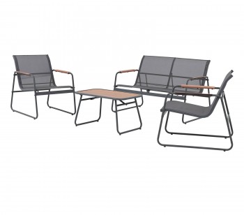 Zestaw mebli na taras Harlem - sofa + 2 fotele + stolik, kolekcja Patio