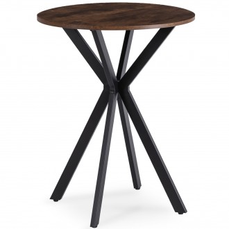 Mały stół jadalniany Lauren 60 cm, dąb rustykalny/czarny