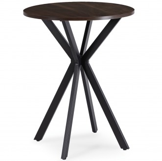 Mały stół jadalniany Lauren 60 cm, orzech/czarny