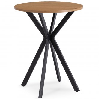 Mały stół jadalniany Lauren 60 cm, dąb złoty/czarny