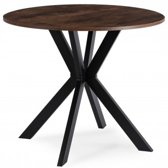 Okrągły stół w stylu industrialnym Lauren 80 cm, dąb rustykalny/czarny