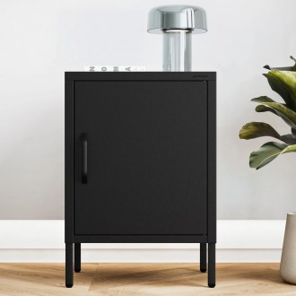 Metalowa szafka nocna Modern Mia, kolor czarny