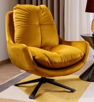 Obrotowy fotel do salonu Vivien Velvet Signal