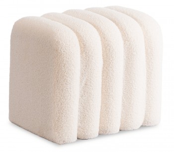 Pufa do salonu z tkaniny boucle Karbon